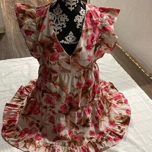 Abercrombie & Fitch Floral Ruffle Mini Dress